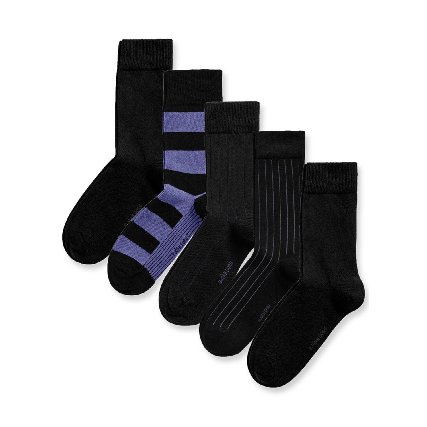 BJORN BORG Σετ από πέντε ζευγάρια κάλτσες BJORN BORG μαύρα