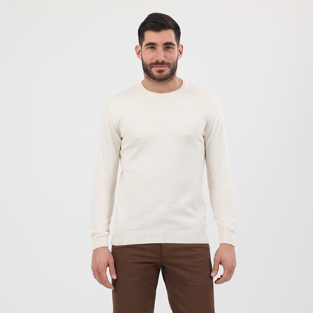 Ανδρικά/Ρούχα/Πλεκτά-Ζακέτες/Πουλόβερ DORS - Ανδρική πλεκτή μπλούζα DORS λευκή
