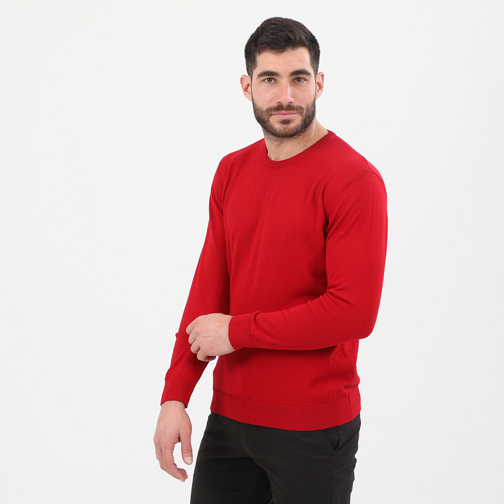 Ανδρικά/Ρούχα/Πλεκτά-Ζακέτες/Πουλόβερ DORS - Ανδρική πλεκτή μπλούζα DORS κόκκινη