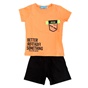 SAM 0-13-Παιδικό σετ από μπλούζα και σορτσάκι SAM 0-13 BETTER FIGHT FOR SAMETHING πορτοκαλί μαύρο