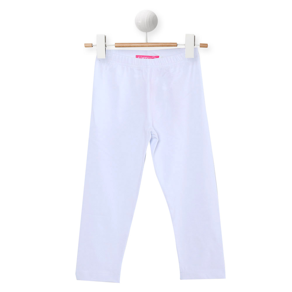Παιδικά/Girls/Ρούχα/Παντελόνια SAM 0-13 - Παιδικό κάπρι κολάν SAM 0-13 MNX λευκό