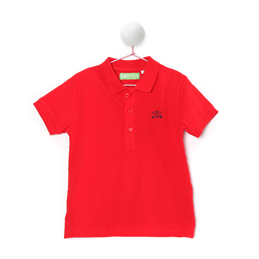 Παιδικά/Boys/Ρούχα/Μπλούζες Κοντομάνικες-Αμάνικες SAM 0-13 - Παιδική polo μπλούζα SAM 0-13 κόκκινη