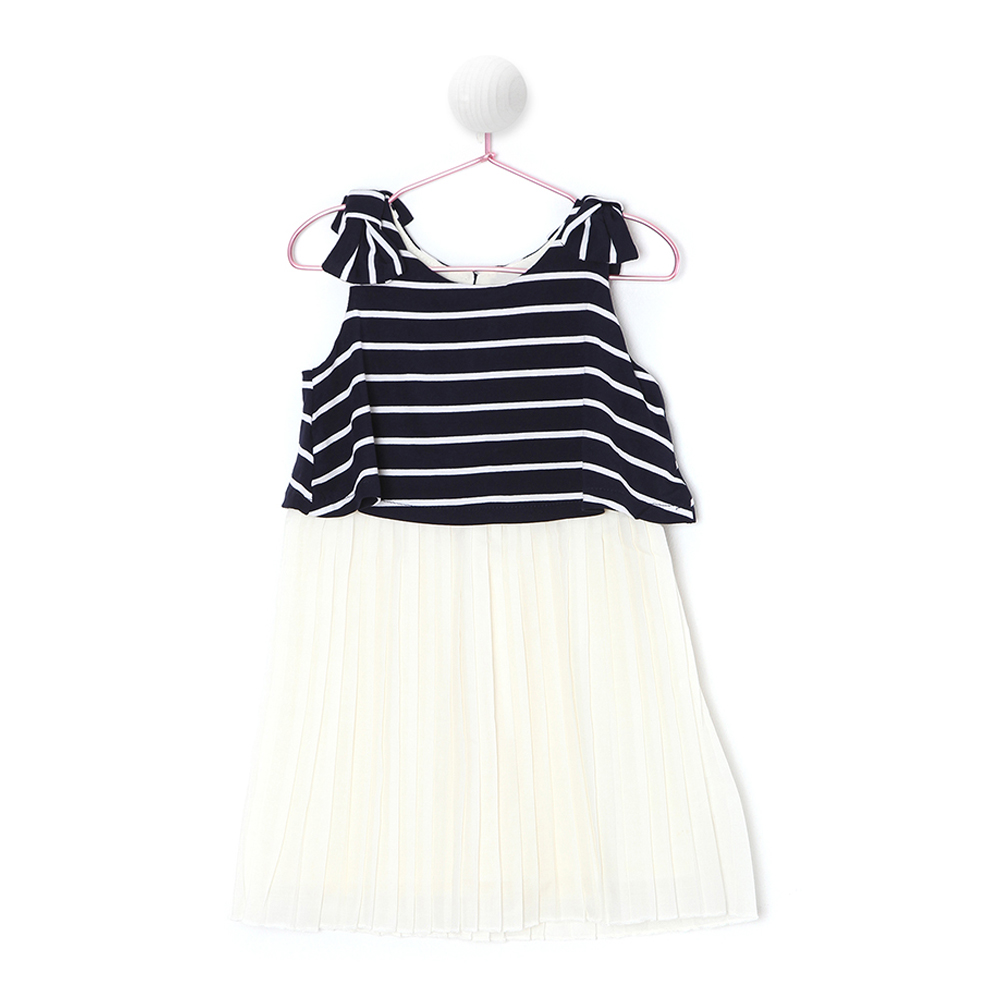 Παιδικά/Girls/Ρούχα/Φορέματα Κοντομάνικα-Αμάνικα SAM 0-13 - Παιδικό φόρεμα SAM 0-13 μαύρο λευκό ριγέ