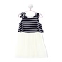 SAM 0-13-Παιδικό φόρεμα SAM 0-13 μαύρο λευκό ριγέ