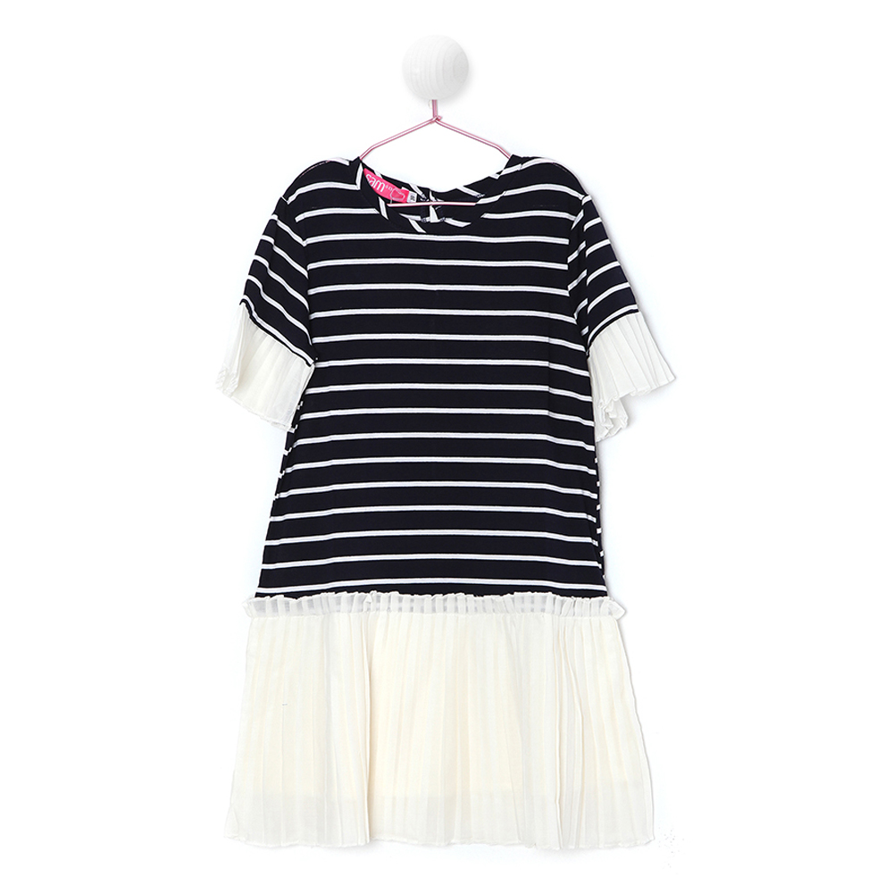 Παιδικά/Girls/Ρούχα/Φορέματα Κοντομάνικα-Αμάνικα SAM 0-13 - Παιδικό φόρεμα SAM 0-13 λευκό μαύρο