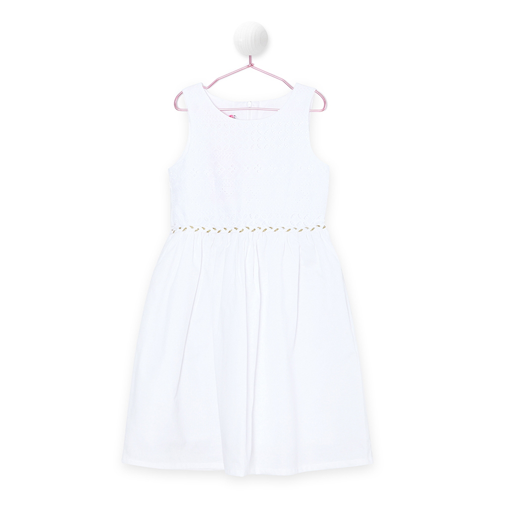 Παιδικά/Girls/Ρούχα/Φορέματα Κοντομάνικα-Αμάνικα SAM 0-13 - Παιδικό φόρεμα SAM 0-13 λευκό