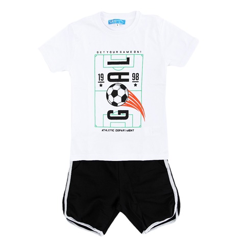 SAM 0-13-Παιδικό σετ από μπλούζα και σορτσάκι SAM 0-13 GOAL λευκό μαύρο