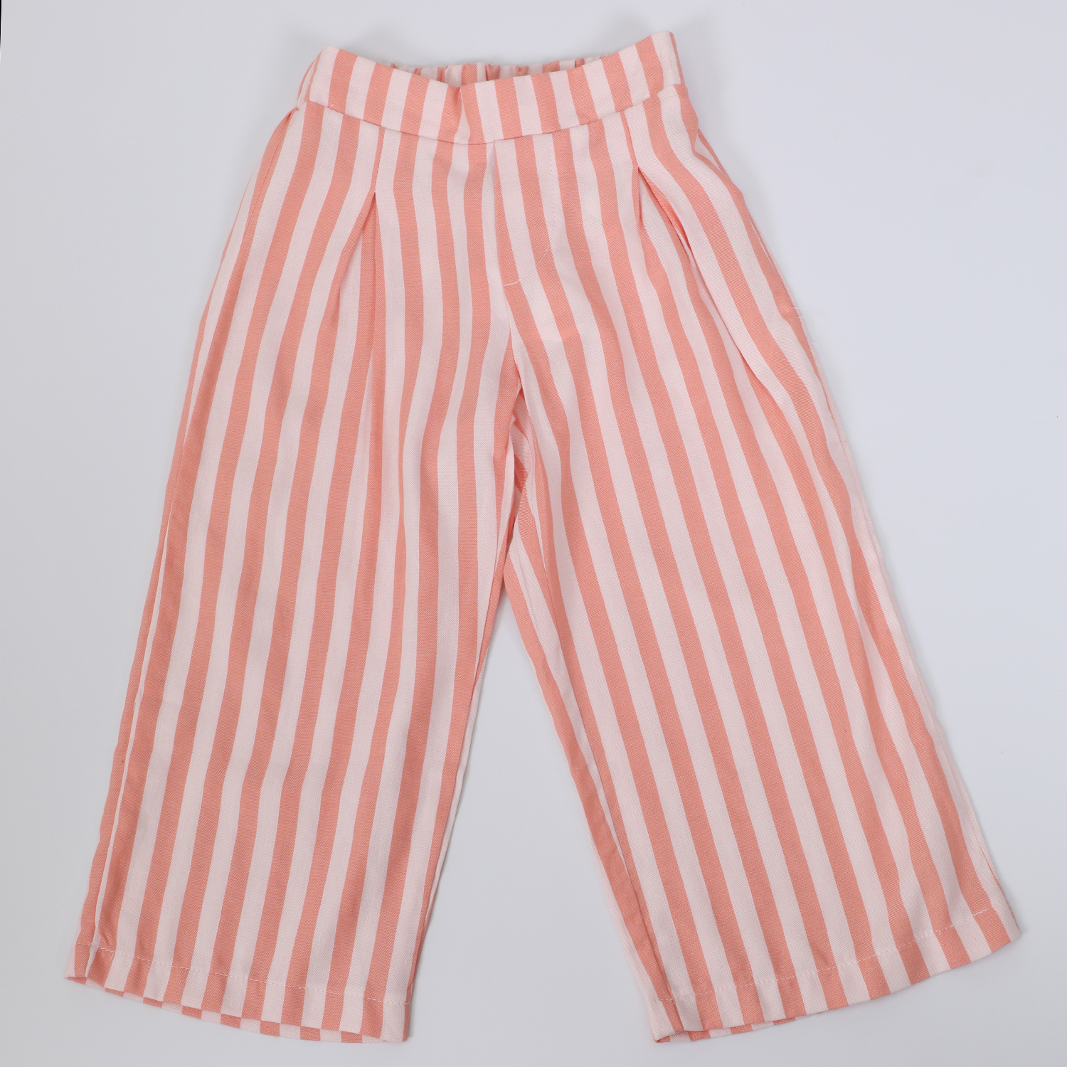 Παιδικά/Girls/Ρούχα/Παντελόνια SAM 0-13 - Παιδική παντελόνα SAM 0-13 ριγέ ροδακινί εκρού