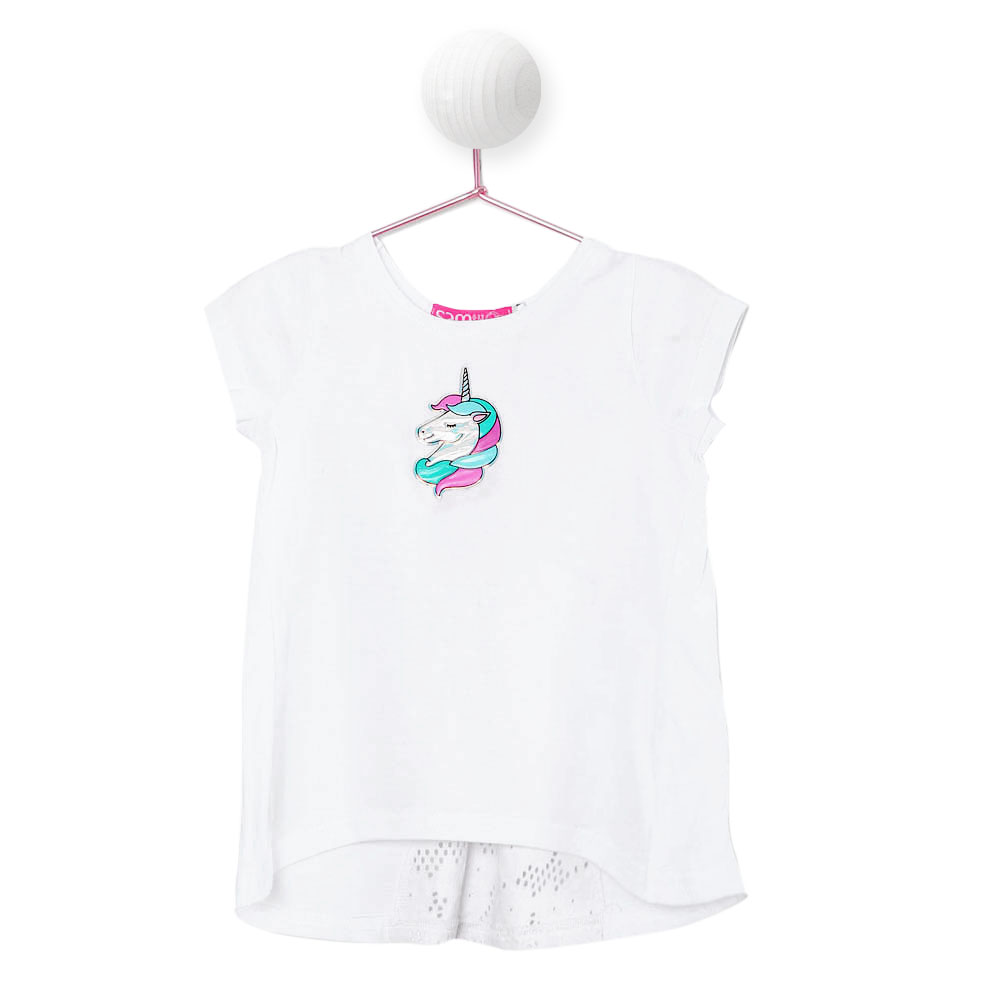 Παιδικά/Girls/Ρούχα/Μπλούζες Κοντομάνικες-Αμάνικες SAM 0-13 - Παιδική μπλούζα SAM 0-13 λευκή