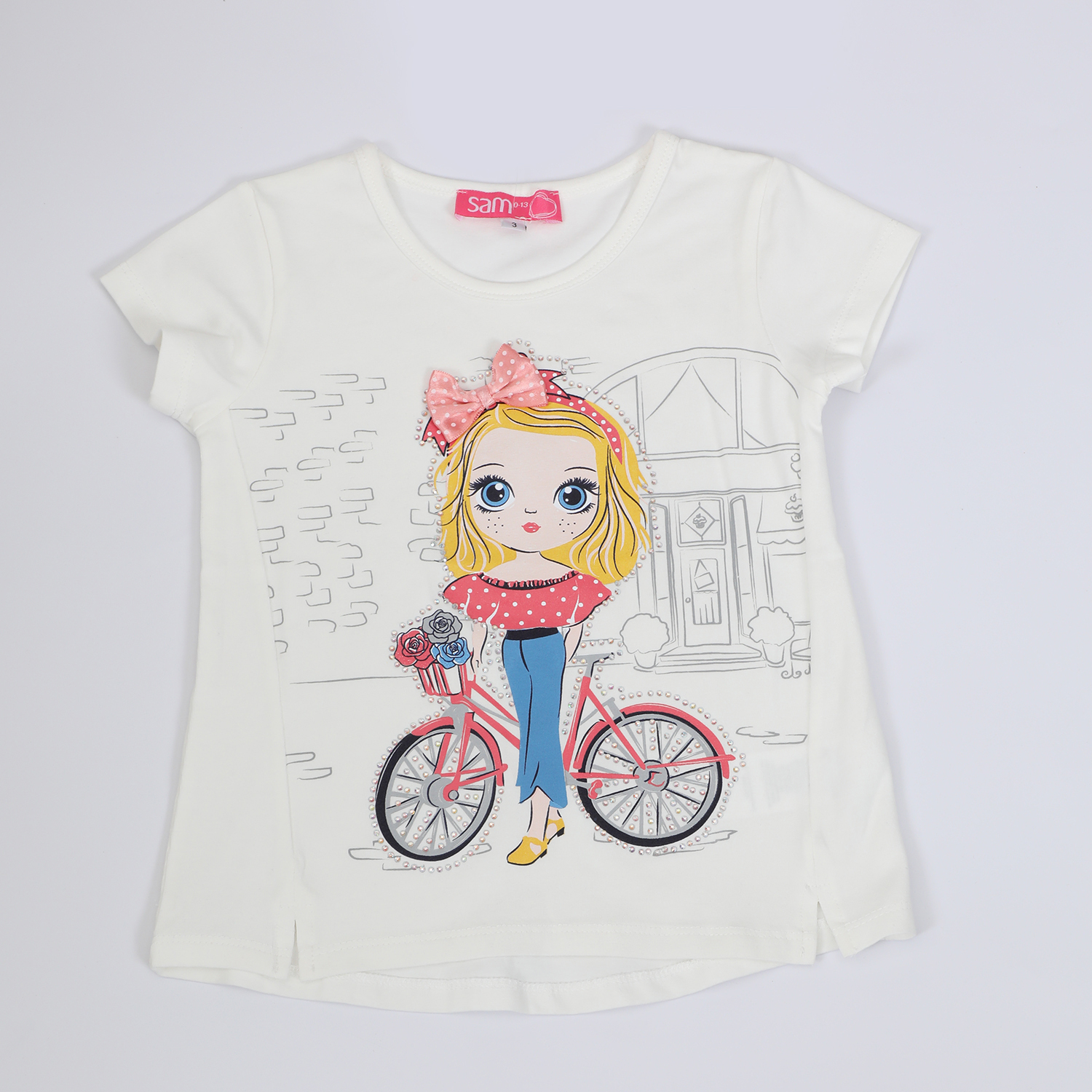 Παιδικά/Girls/Ρούχα/Μπλούζες Κοντομάνικες-Αμάνικες SAM 0-13 - Παιδική τουνίκ SAM 0-13 λευκή