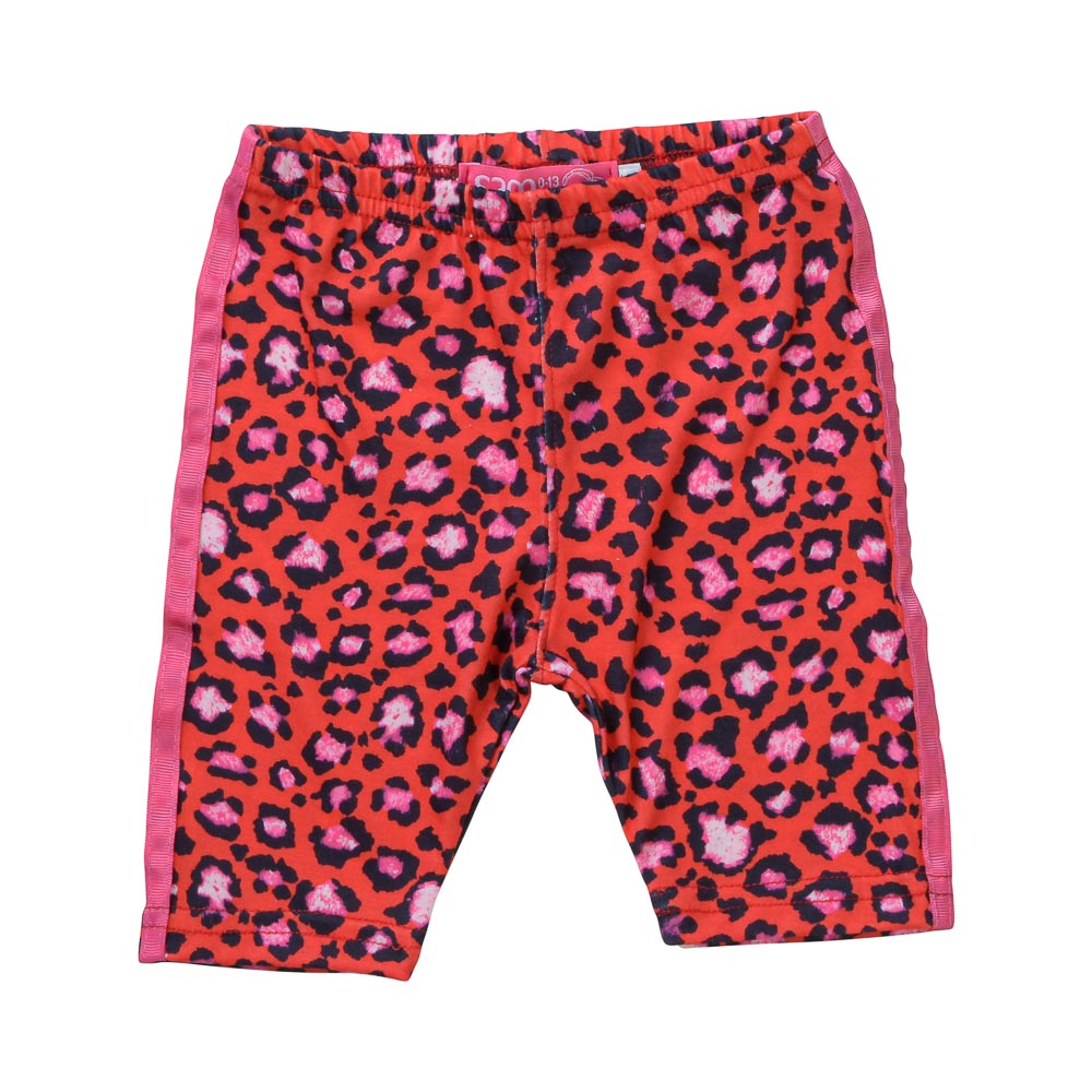 Παιδικά/Baby/Ρούχα/Παντελόνια SAM 0-13 - Βρεφικό κάπρι κολάν SAM 0-13 ANIMAL PRINT κόκκινο ροζ