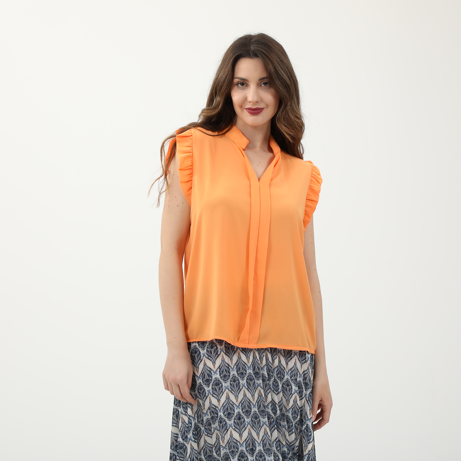 Γυναικεία/Ρούχα/Μπλούζες/Αμάνικες ATTRATTIVO - Γυναικείο top ATTRATTIVO πορτοκαλί