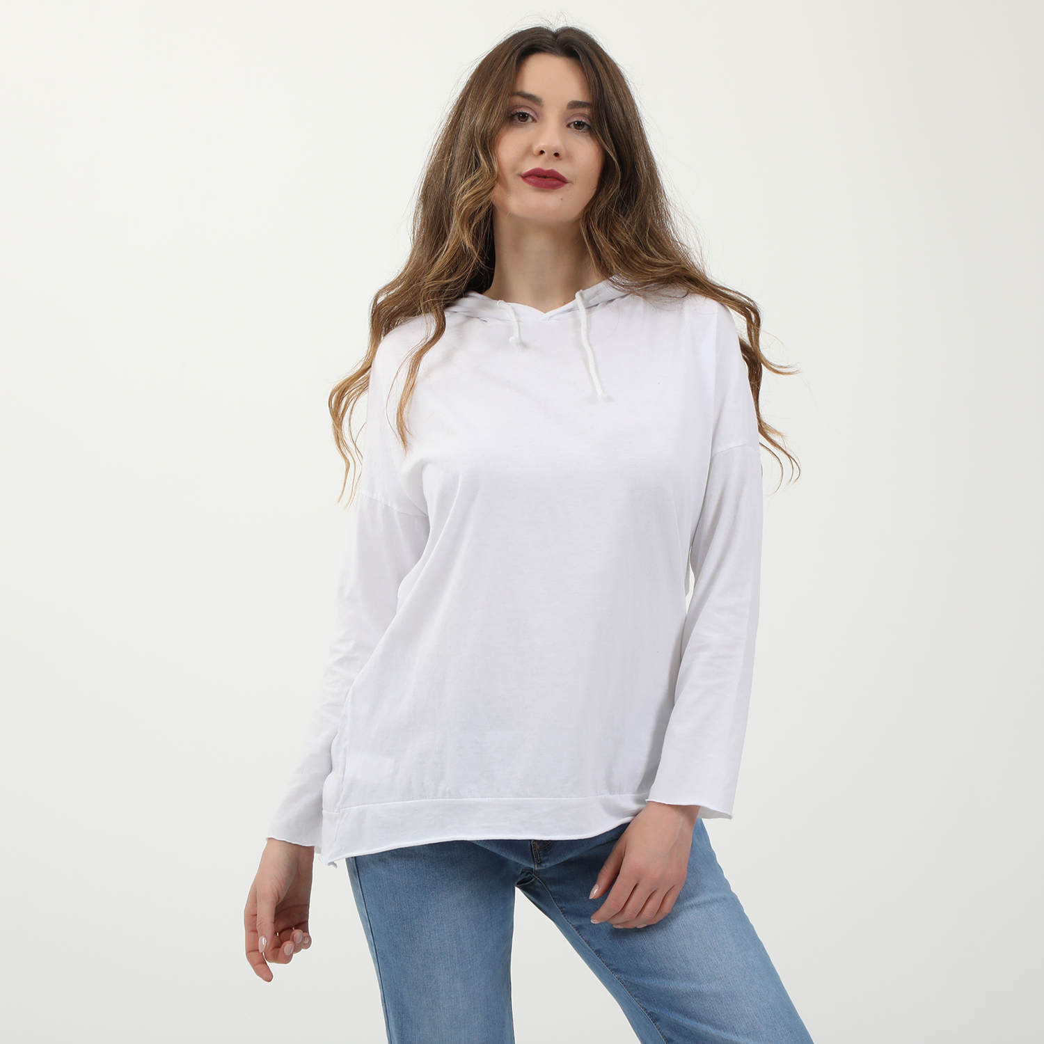 Γυναικεία/Ρούχα/Μπλούζες/Μακρυμάνικες 'ALE - Γυναικεία βαμβακερή μπλούζα 'ALE λευκή