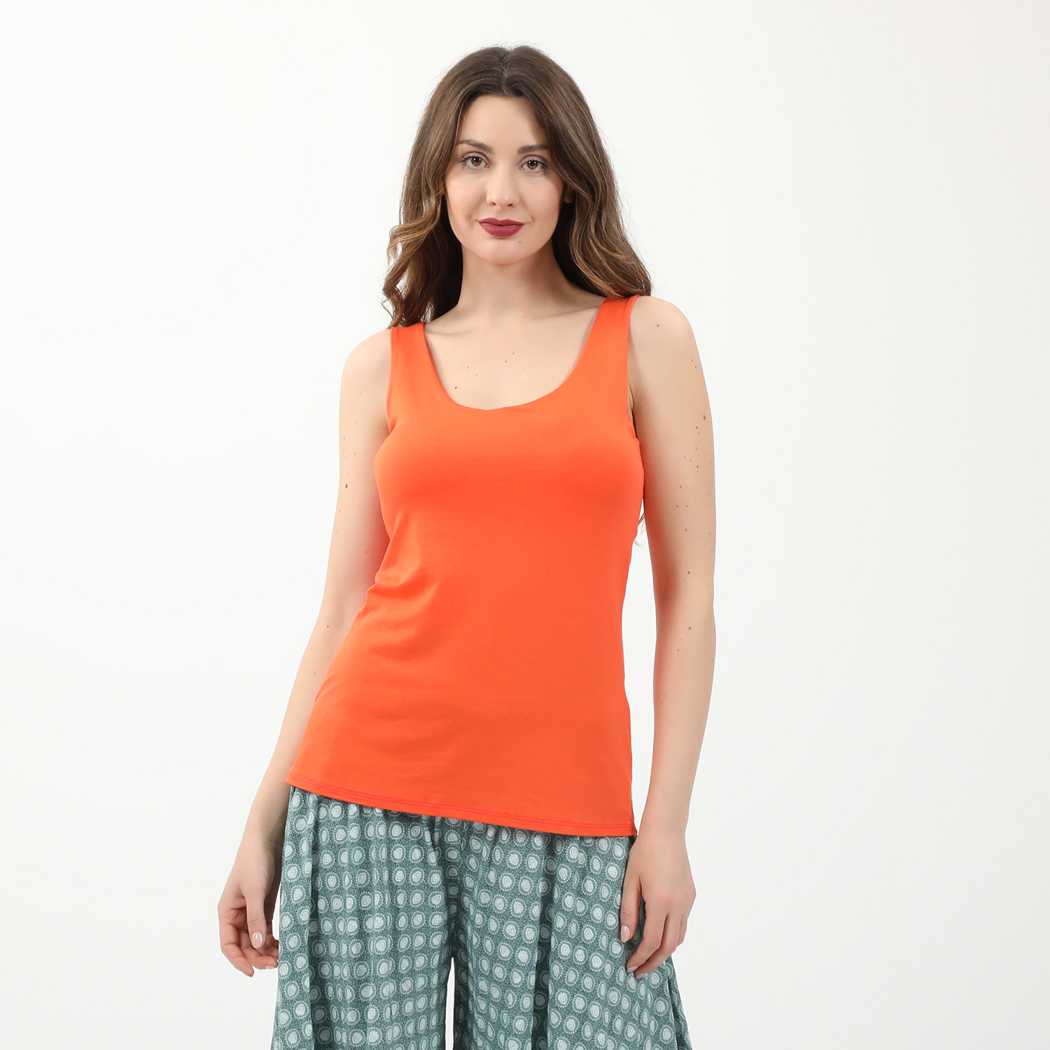 Γυναικεία/Ρούχα/Μπλούζες/Αμάνικες ATTRATTIVO - Γυναικείο top ATTRATTIVO πορτοκαλί