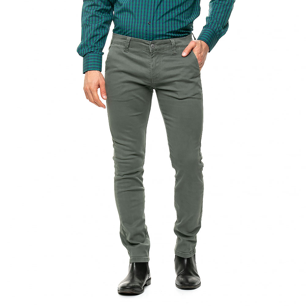 Ανδρικά/Ρούχα/Παντελόνια/Chinos AMERICANINO - Ανδρικό chino παντελόνι AMERICANINO χακί