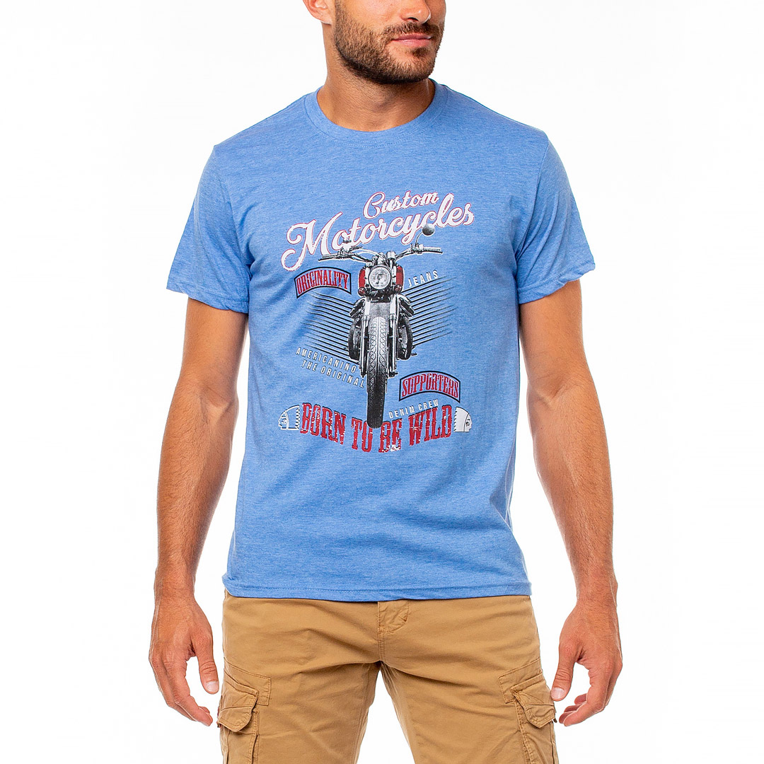 Ανδρικά/Ρούχα/Μπλούζες/Κοντομάνικες AMERICANINO - Ανδρικό t-shirt AMERICANINO σιέλ