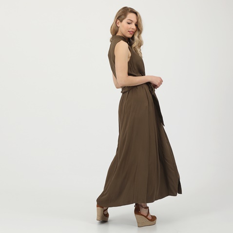 ATTRATTIVO-Γυναικείο μακρύ φόρεμα ATTRATTIVO χακί