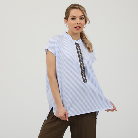 'ALE-Γυναικείο πουκάμισο 'ALE μπλε λευκό