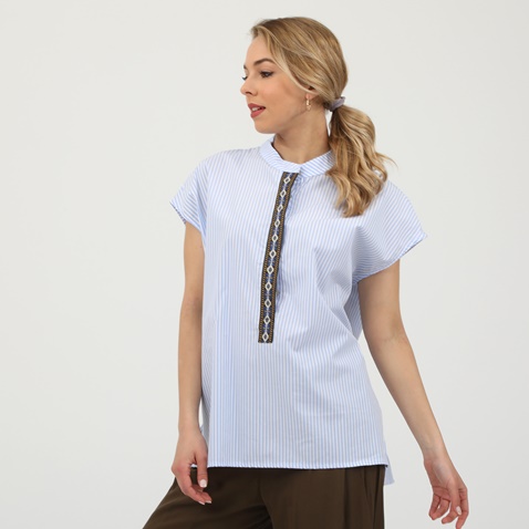'ALE-Γυναικείο πουκάμισο 'ALE μπλε λευκό