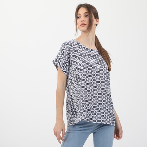 ATTRATTIVO-Γυναικεία μπλούζα ATTRATTIVO λευκή μπλε