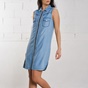 EDWARD JEANS-Γυναικείο mini φόρεμα EDWARD JEANS SCAR-M μπλε