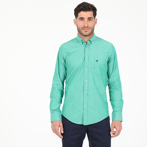 DORS-Ανδρικό πουκάμισο DORS πράσινο μελανζέ