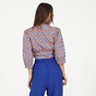 ATTRATTIVO-Γυναικείο πουκάμισο μπολερό ATTRATTIVO μπλε πορτοκαλί