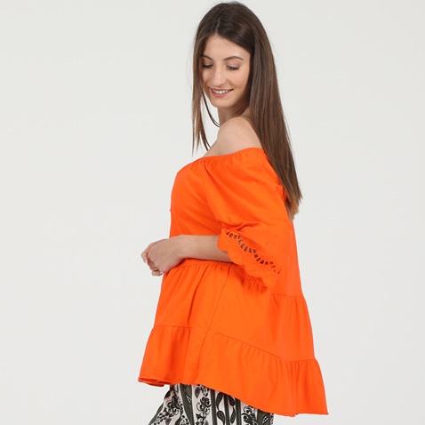 ATTRATTIVO-Γυναικεία off the shoulders μπλούζα ATTRATTIVO πορτοκαλί