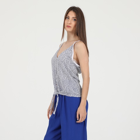 ATTRATTIVO-Γυναικεία αμάνικη μπλούζα ATTRATTIVO λευκή μπλε