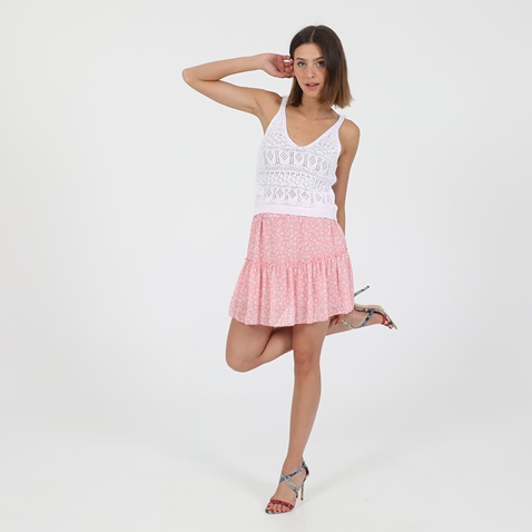 ATTRATTIVO-Γυναικεία mini φούστα ATTRATTIVO ροζ λευκή floral