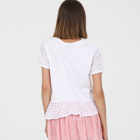 'ALE-Γυναικεία κοντομάνικη μπλούζα 'ALE λευκή