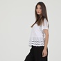 ATTRATTIVO-Γυναικεία κοντομάνικη μπλούζα ATTRATTIVO λευκή