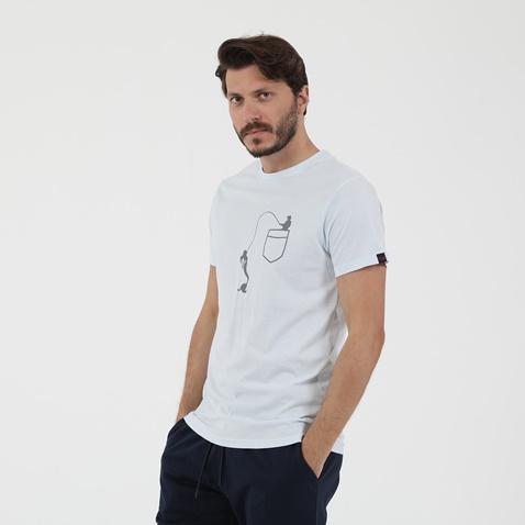RUN-Ανδρικό t-shirt RUN MERMAID γαλάζια