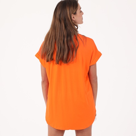 ATTRATTIVO-Γυναικείο top με μακρύ κολιέ ATTRATTIVO πορτοκαλί