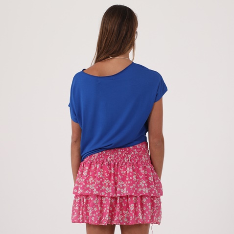 ALE-Γυναικείο cropped top με μακρύ κολιέ ATTRATTIVO μπλε