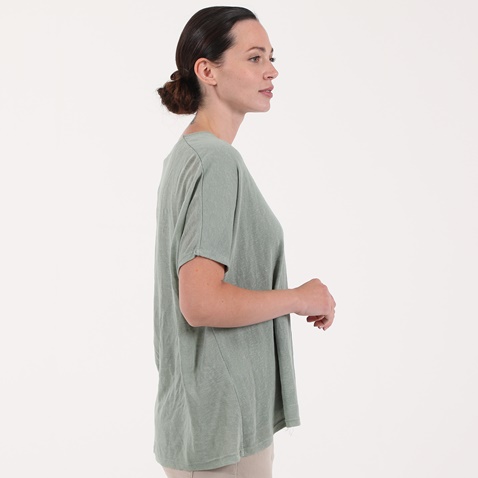 ATTRATTIVO-Γυναικεία κοντομάνικη μπλούζα ATTRATTIVO χακί