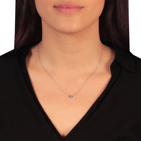 JEWELTUDE-Γυναικείο ασημένιο επιπλατινωμένο κολιέ JEWELTUDE λευκό μπλε