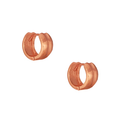 JEWELTUDE-Γυναικεία ασημένια σκουλαρίκια huggies JEWELTUDE 14541 ροζ επιχρυσωμένα
