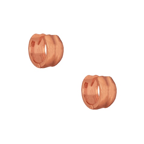 JEWELTUDE-Γυναικεία ασημένια σκουλαρίκια huggies JEWELTUDE 14541 ροζ επιχρυσωμένα