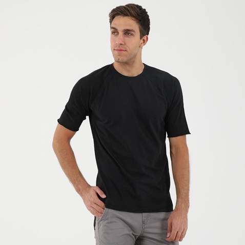 DIRTY LAUNDRY-Ανδρικό t-shirt DIRTY LAUNDRY COMBINED RAGLAN μαύρο