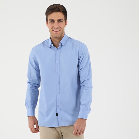 DIRTY LAUNDRY-Ανδρικό πουκάμισο DIRTY LAUNDRY DLMS0120F BUTTON DOWN μπλε