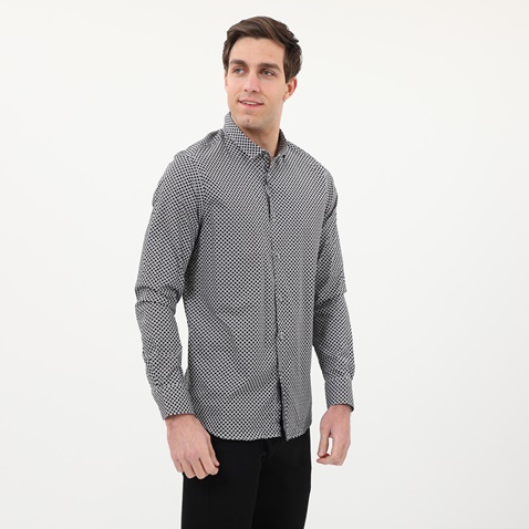 SSEINSE-Ανδρικό πουκάμισο SSEINSE CE632SS μαύρο λευκό