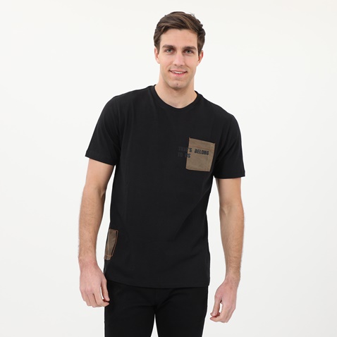 SSEINSE-Ανδρικό t-shirt SSEINSE TI1995SS TI1995SS μαύρο καφέ