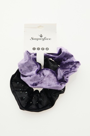 SUGARFREE-Σετ από δύο λαστιχάκια μαλλιών SUGARFREE 22819159 μαύρο μοβ