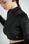 SUGARFREE-Γυναικείο μακρυμάνικο cropped top SUGARFREE 22812138 μαύρο