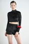 SUGARFREE-Γυναικείο μακρυμάνικο cropped top SUGARFREE 22812138 μαύρο