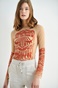 SUGARFREE-Γυναικεία μακρυμάνικη μπλούζα SUGARFREE 22812012 μπεζ