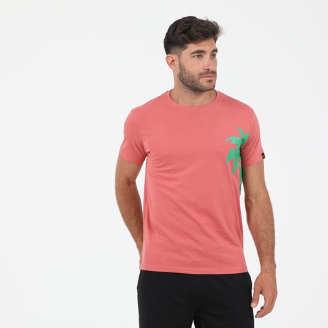 GREENWOOD-Ανδρικό t-shirt GREENWOOD T-SHIRT GRW06 FINIKAS κοραλί