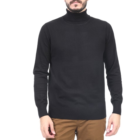 GREENWOOD-Ανδρική πλεκτή μπλούζα ζιβάγκο GREENWOOD μαύρη