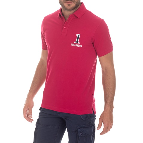 GREENWOOD-Ανδρική polo μπλούζα GREENWOOD ροζ